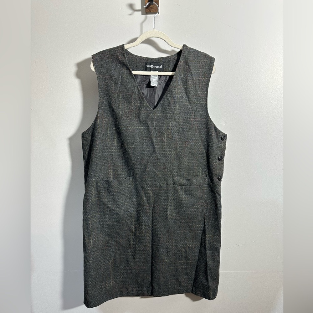 Sag Harbor Women’s 16 Gray Sleeveless V-Neck Lined Dress | SKU 0319